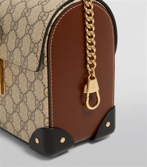 gucci beige gg supreme mini padlock bag|GUCCI GG Supreme Monogram Calfskin Mini Padlock Top .